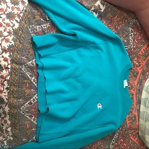 Champion Teal Cropped Crewneck